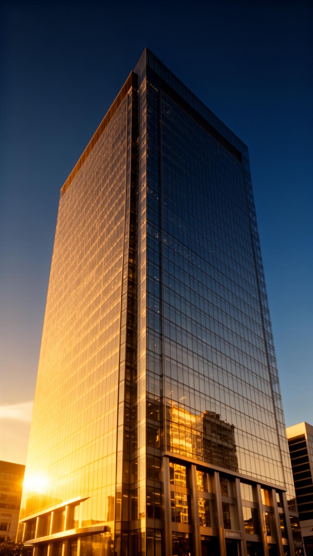 Universal Credit Bank headquarters at dusk
